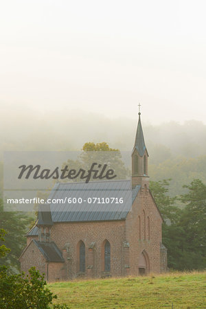 Church in Early Mornig Fog, Spessart, Bavaria, Germany