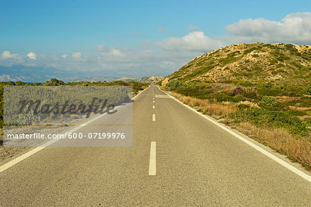 Coastal road, near Apolakkia, Rhodes, Dodecanese, Aegean Sea, Greece, Europe