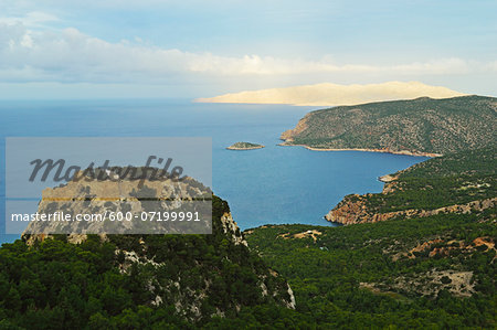 Monolithos Castle and Aegean Sea, Rhodes, Dodecanese, Aegean Sea, Greece, Europe