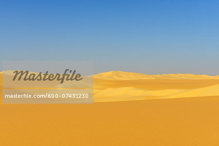 Overview of Sand Dunes, Matruh, Great Sand Sea, Libyan Desert, Sahara Desert, Egypt, North Africa, Africa