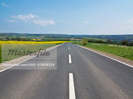 Highway through Weser Hills, North Rhine-Westphalia, Germany