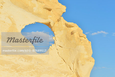 Hole in Rock Formation in White Desert, Libyan Desert, Sahara Desert, New Valley Governorate, Egypt