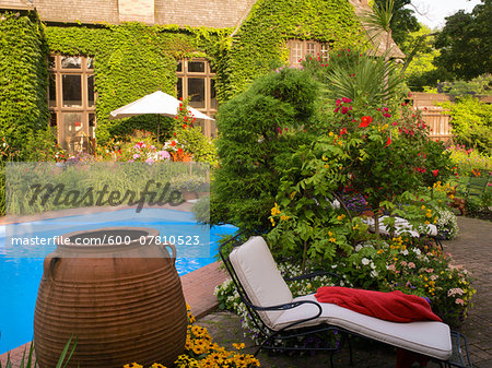 Private Pool and Patio at a Home, Toronto, Ontario, Canada Private Pool and Patio at a Home, Toronto, Ontario, Canada