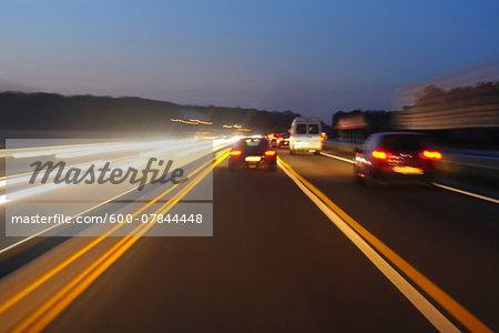 Highway A5 at Dawn, Darmstadt, Hesse, Germany