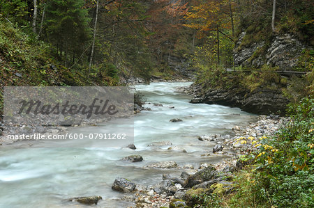 Scenic view of Partnach Gorge in autumn, Garmisch Partenkirchen District, Upper Bavaria, Germany Scenic view of Partnach Gorge in autumn, Garmisch Partenkirchen District, Upper Bavaria, Germany