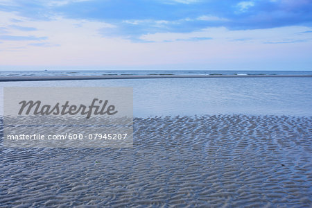 Beach and ocean in Summer, Norderney, East Frisia Island, North Sea, Lower Saxony, Germany