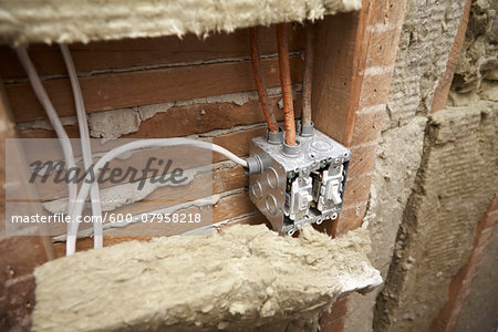 Light Switch Junction Box and Insulation in Home Under Renovation
