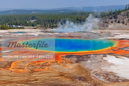 Grand Prismatic Spring at Midway Geyser Basin, Yellowstone National Park, Teton County, Wyoming, USA Grand Prismatic Spring at Midway Geyser Basin, Yellowstone National Park, Teton County, Wyoming, USA