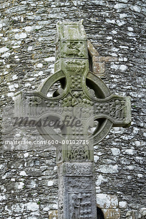 Close-up of Muiredach's High Cross, Monasterboice, County Louth (north of Drogheda) Republic of Ireland