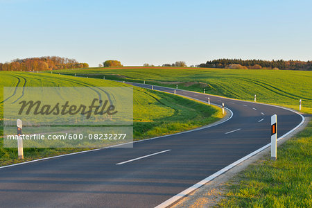 Country Road in Spring, Birkenfeld, Main-Spessart District, Franconia, Bavaria, Germany