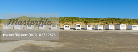 Beach Huts, in Summer, Blokhus, Jammerbugt Municipality, North Jutland, Denmark