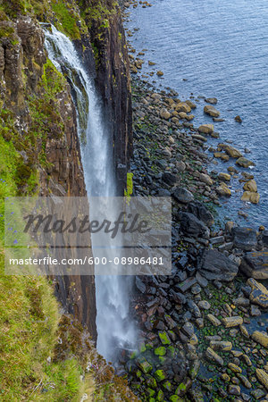 Close-up of the Mealt Waterfall on the Trotternish Peninsula on the Isle of Skye in Scotland, United Kingdom