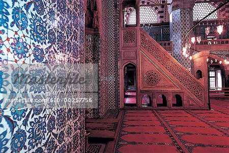 Turkey Istanbul Interior Of The Blue Mosque Stock Photo