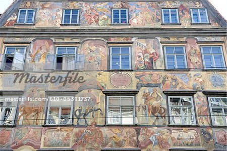 Austria Graz Gemaltes Haus Stock Photo Masterfile Premium