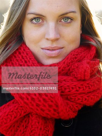 Portrait of a Scandinavian woman an autumn day, Sweden.