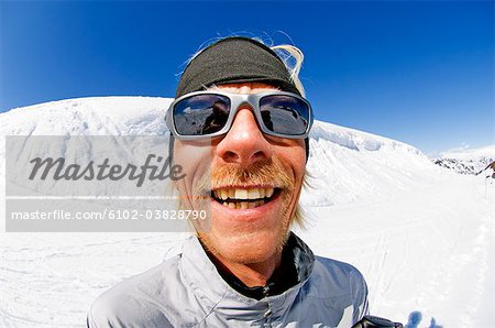 A moustached skier, Riksgransen, Sweden.
