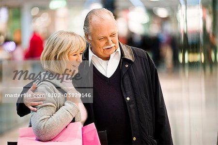 A senior couple window-shopping, Stockholm, Sweden.