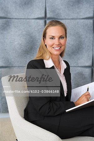 Portrait of a woman in an office, Sweden.