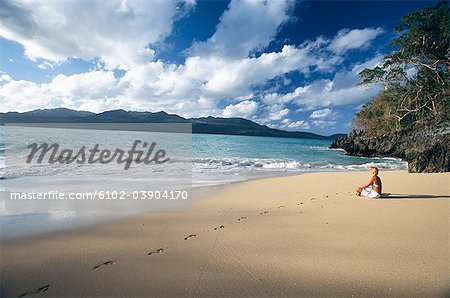 A woman on a beach, the Dominican Republic.