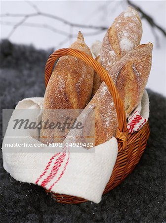 Fresh bread in basket