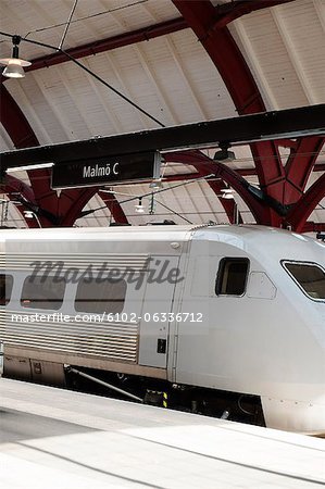 Modern train on platform