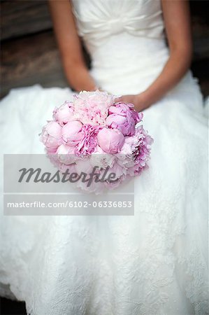 Bride holding wedding bouquet