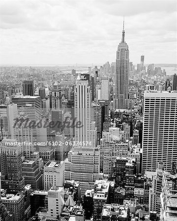 High angle view of Manhattans skyscrapers