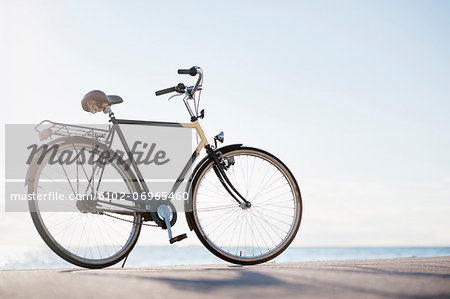 Bicycle with sea in background