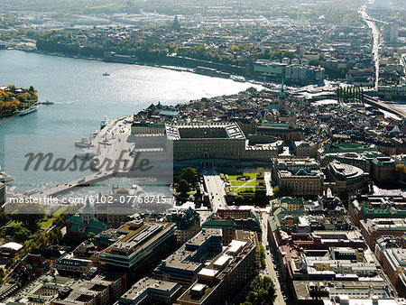 Aerial view of Stockholm with House of Parliament, Sweden