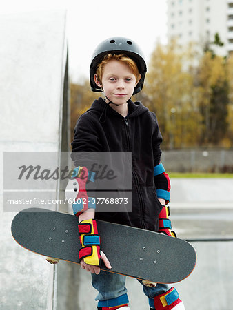 Boy with skateboard, Stockholm, Sweden