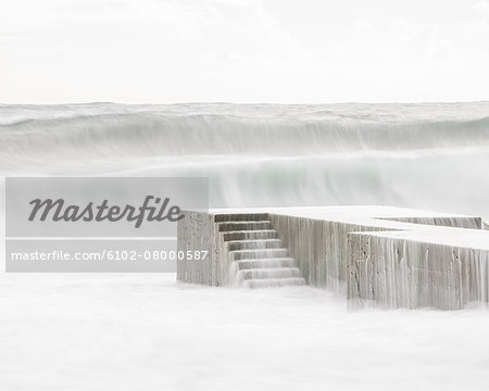 Water cascading over stairs Water cascading over stairs