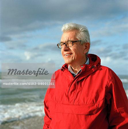 Senior man on beach