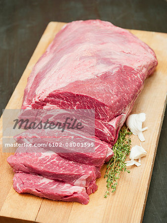 Meat on chopping board