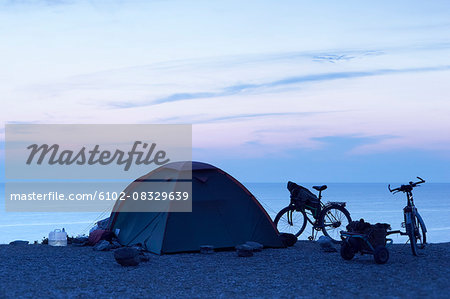 Bicycles near tent