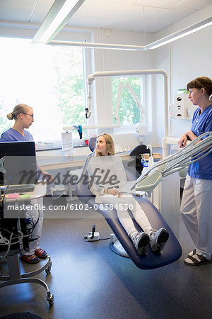 Teenage girl at dentist