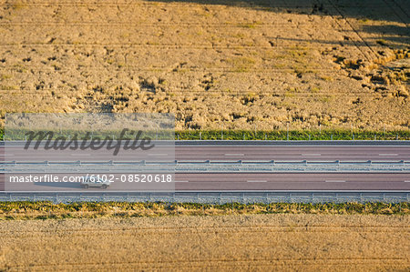 Aerial view of car on road
