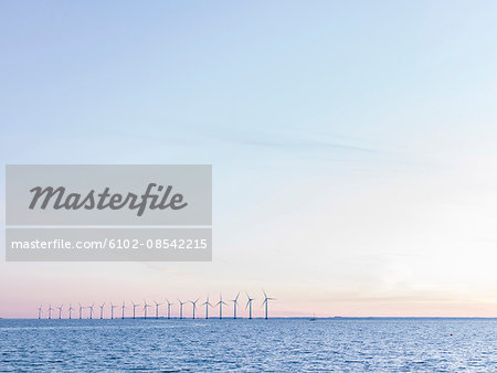 Seascape with wind turbines