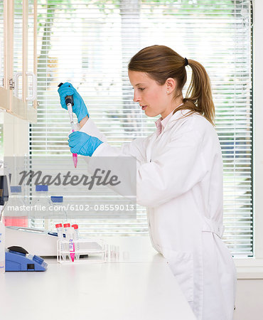 Researcher working in laboratory