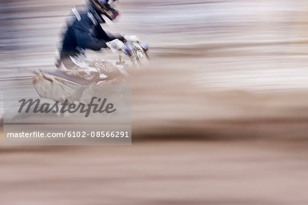 Man driving motorcycle