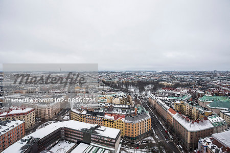 City buildings at winter
