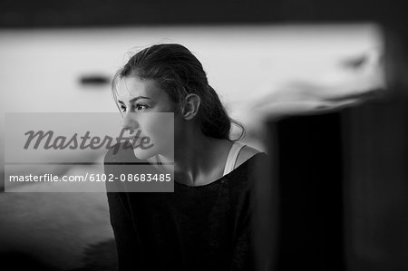 Teenage girl looking away
