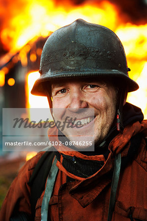 Portrait of fire fighter