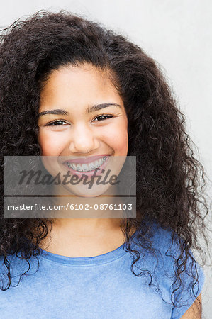 Portrait of teenage girl, studio shot