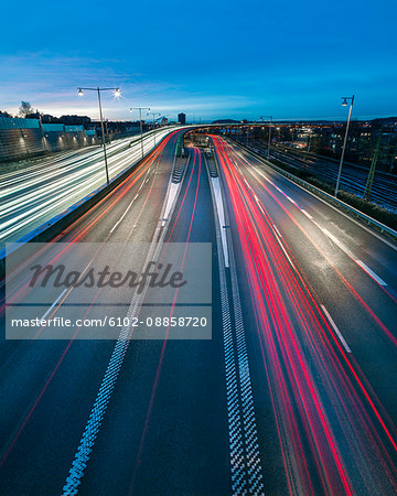 Road traffic at night