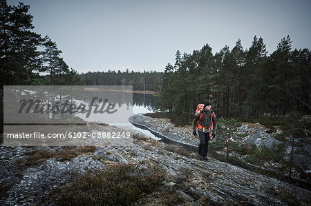 Hiker at water