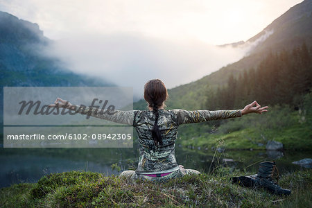 Woman in mountains