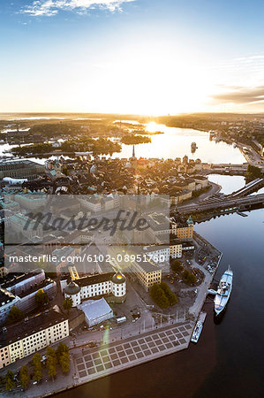 Aerial view of Riddarholmen, Stockholm, Sweden