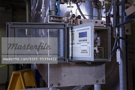 Ozone monitoring machine in a water treatment plant
