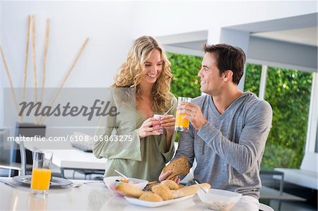 Couple at the breakfast table