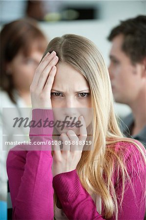 Portrait of a businesswoman looking surprised